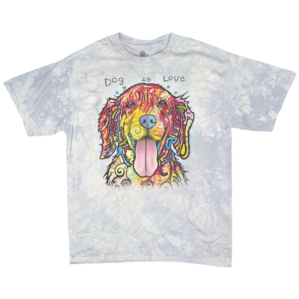 The Mountain‎ Dog Is Love Tie Dye Graphic T Shirt XL Rainbow Puppy
